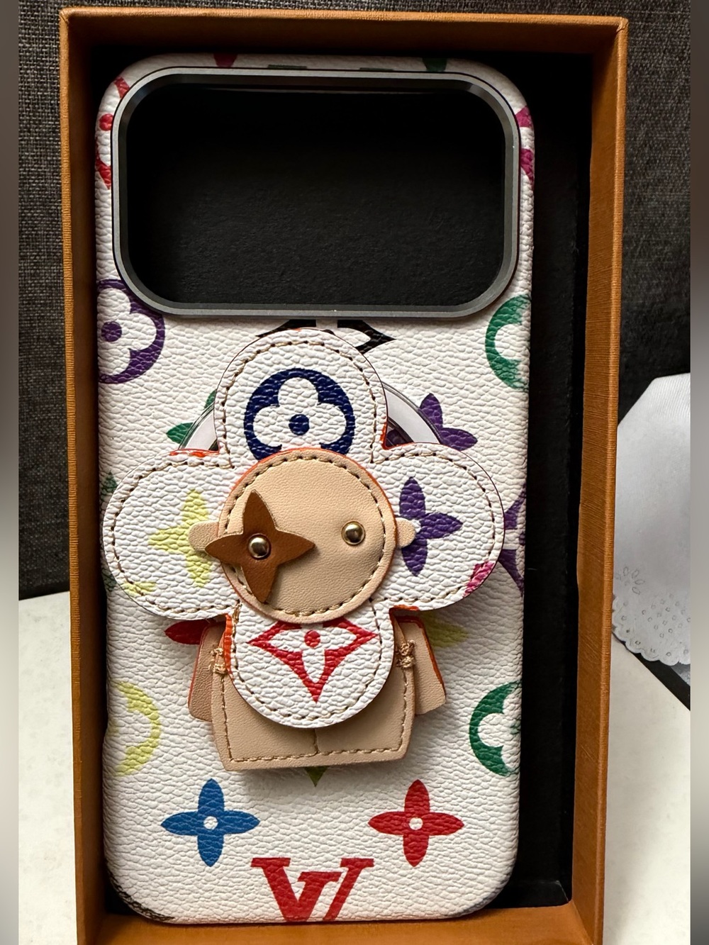 White Multicolor Monogram  Phone Case